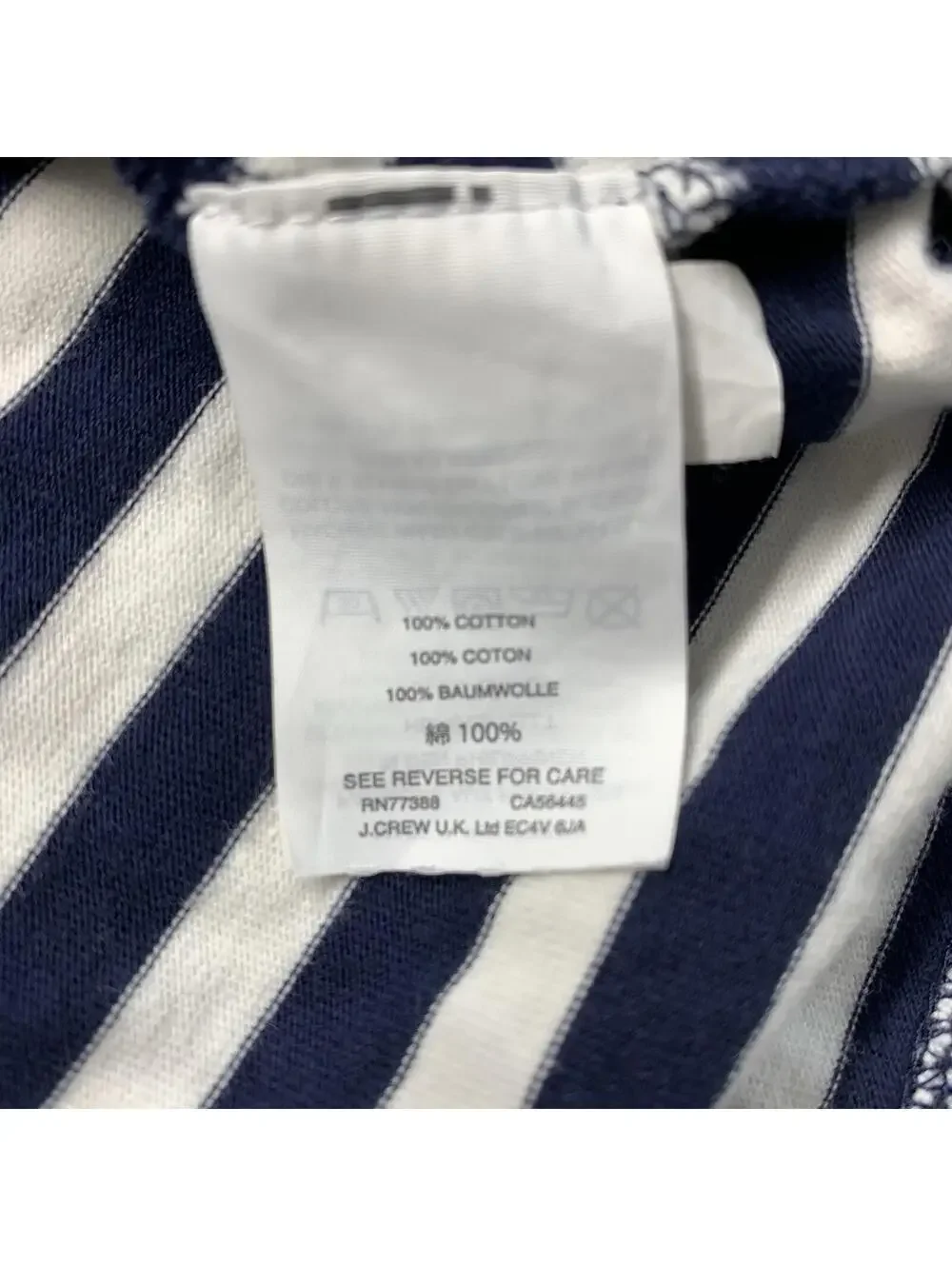 J.Crew Striped Ruffle Sleeve Top Womens XXS Navy White Nautical Scoop Neck Tee